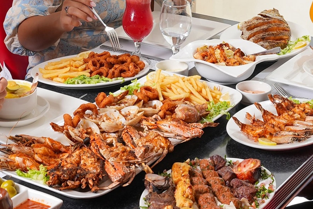 Fresh and delicious seafood platter