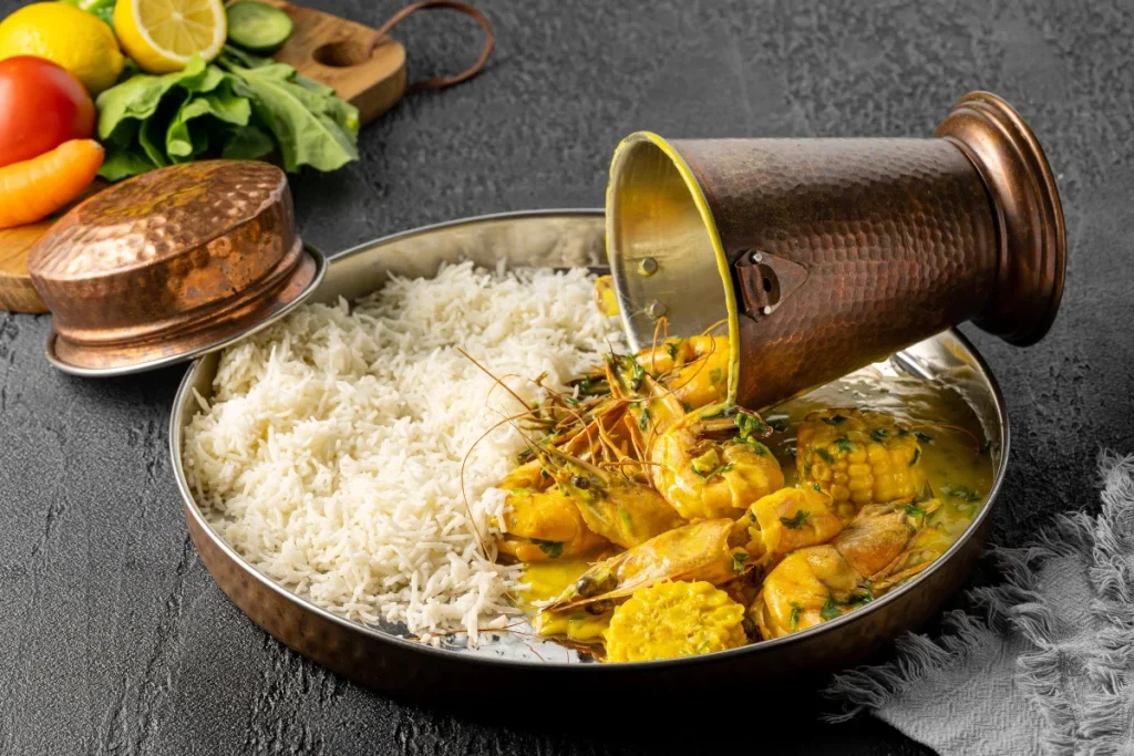 Rice and Seafood dish at Bu Tafish